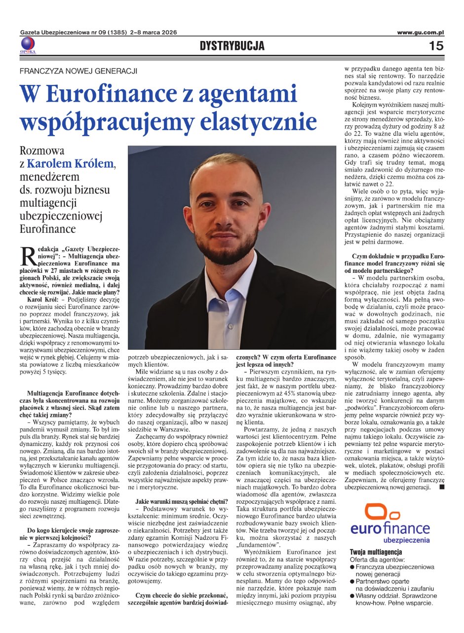 Wywiad w Gazecie Ubezpieczeniowej